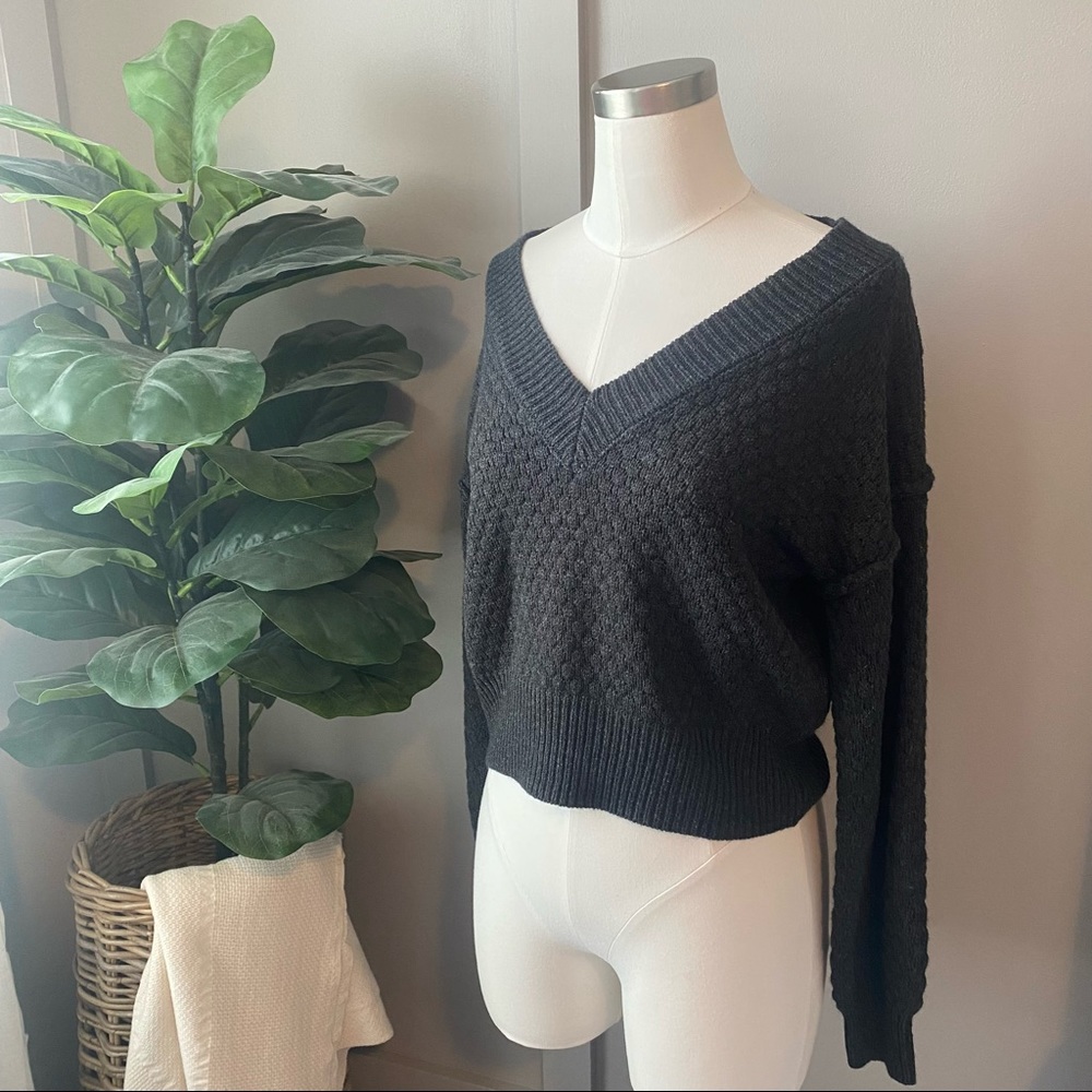 Charcoal, Quilted Sweater 🪶